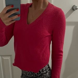 PINK CROPPED GAP SWEATER